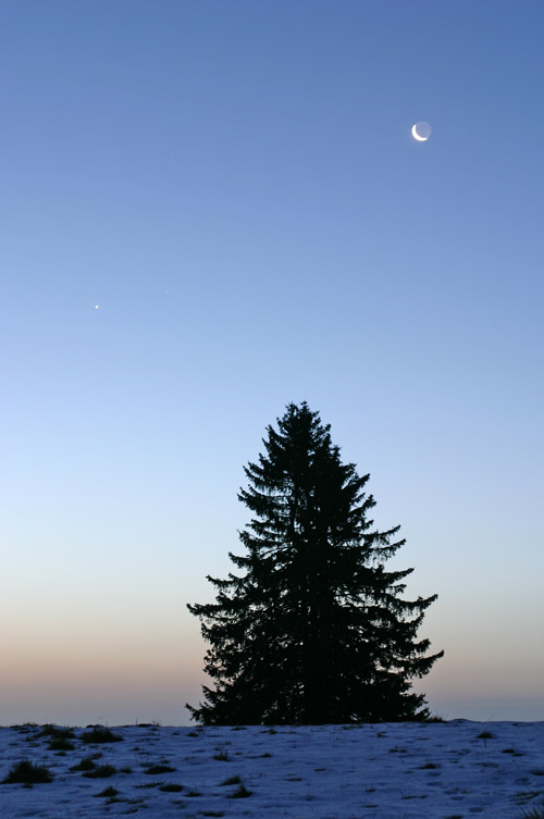 Venus und Mond am Feldberg