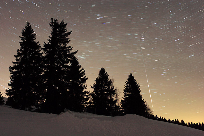 Sternenhimmel am Feldberg im Schnee